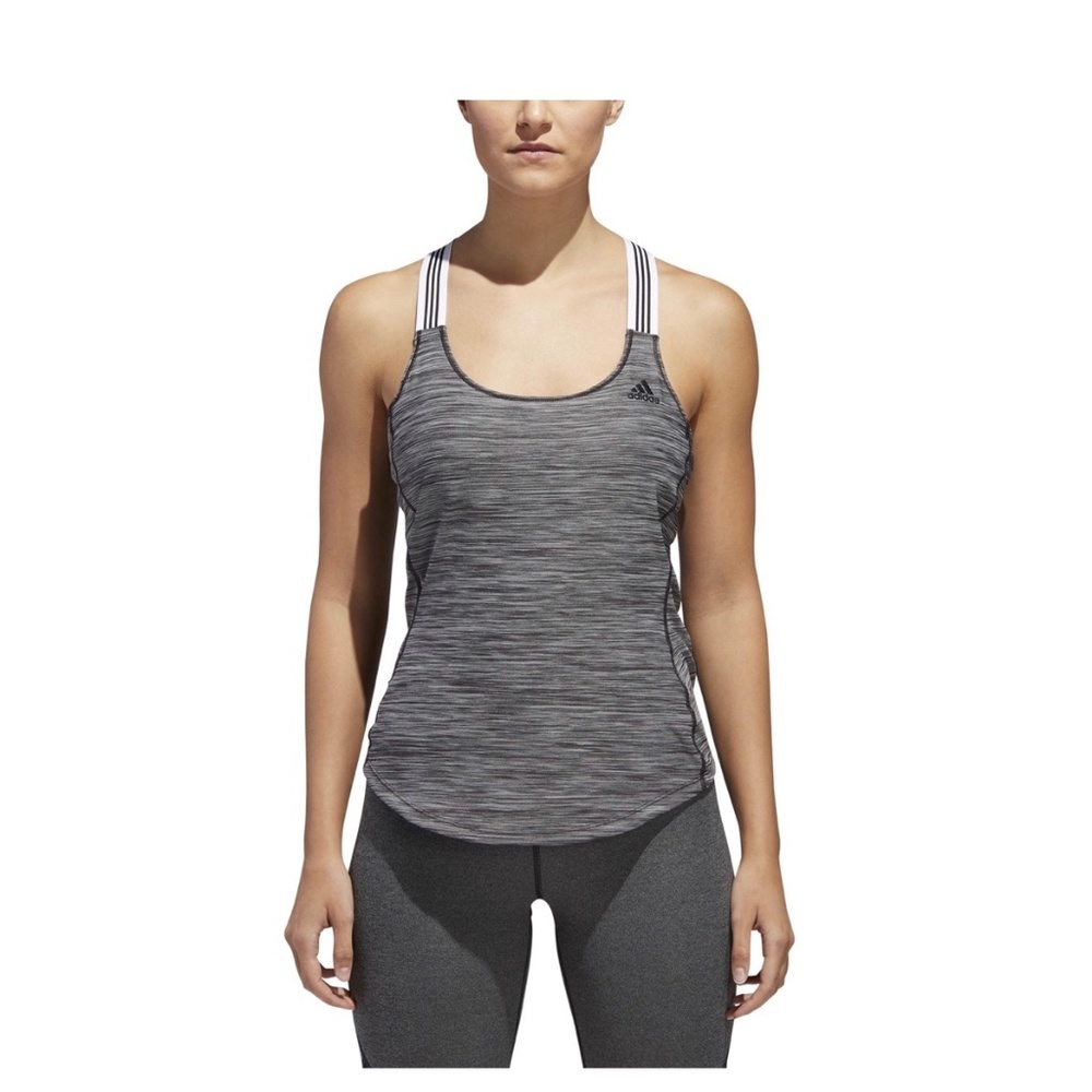 Adidas Performer 3 Stripes Women’s Grey Active Tank Top Size Medium NWT